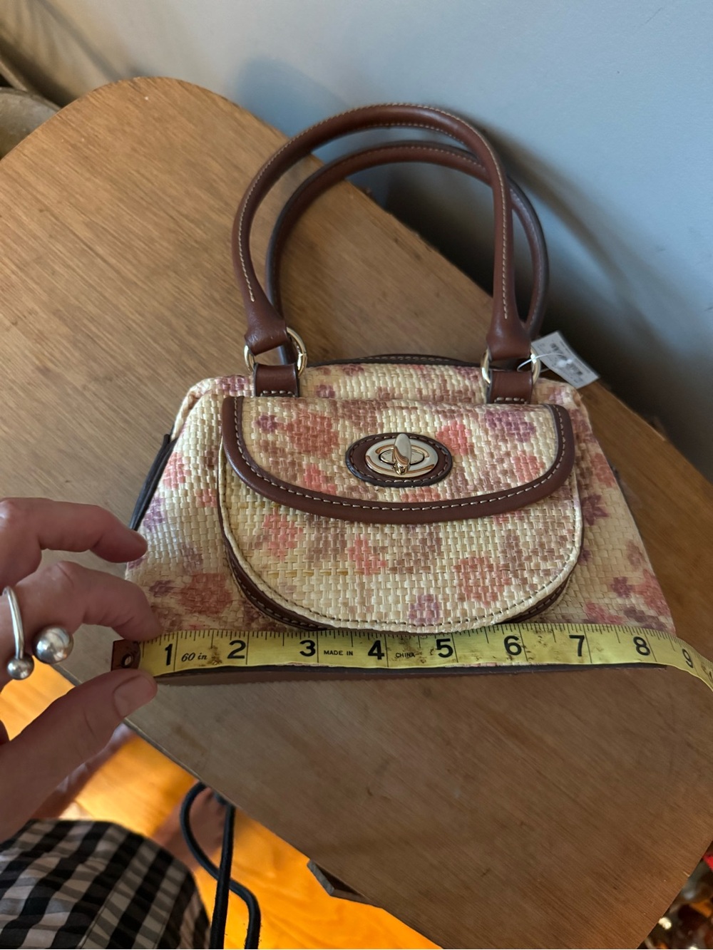 Etienne Aigner Juliet Collection vintage straw mini satchel. - Picture 11 of 12